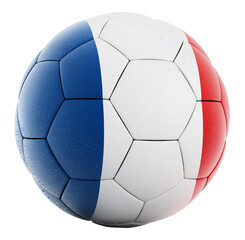 French flag on football with transparent background.