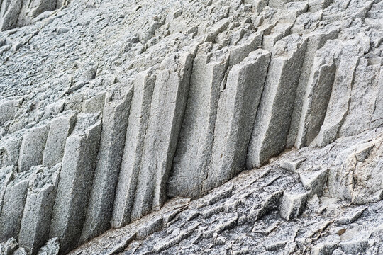 natural rock background, volcanic columnar jointed basalt