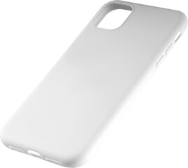Mockup plastic white phone case, png, stylish smartphone protection, isolated.