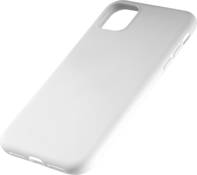 Mockup plastic white phone case, png, stylish smartphone protection, isolated.