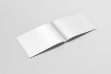 Blank opened a4 white paper on white background
