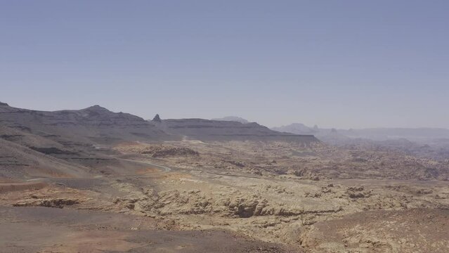 Aerial, Mountainous Tabuk Region, Saudi Arabia