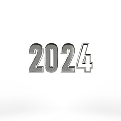 2024 3D Rendering 数字 年 透過PNG