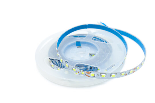 Led stripe in coil isolated on a white background.	