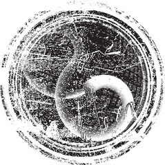 Fototapeta premium Glitch distorted geometric shape . Noise destroyed logo . Trendy defect error shapes . Glitched frame .Grunge textured . Distressed effect .Vector shapes with a halftone dots screen print texture.