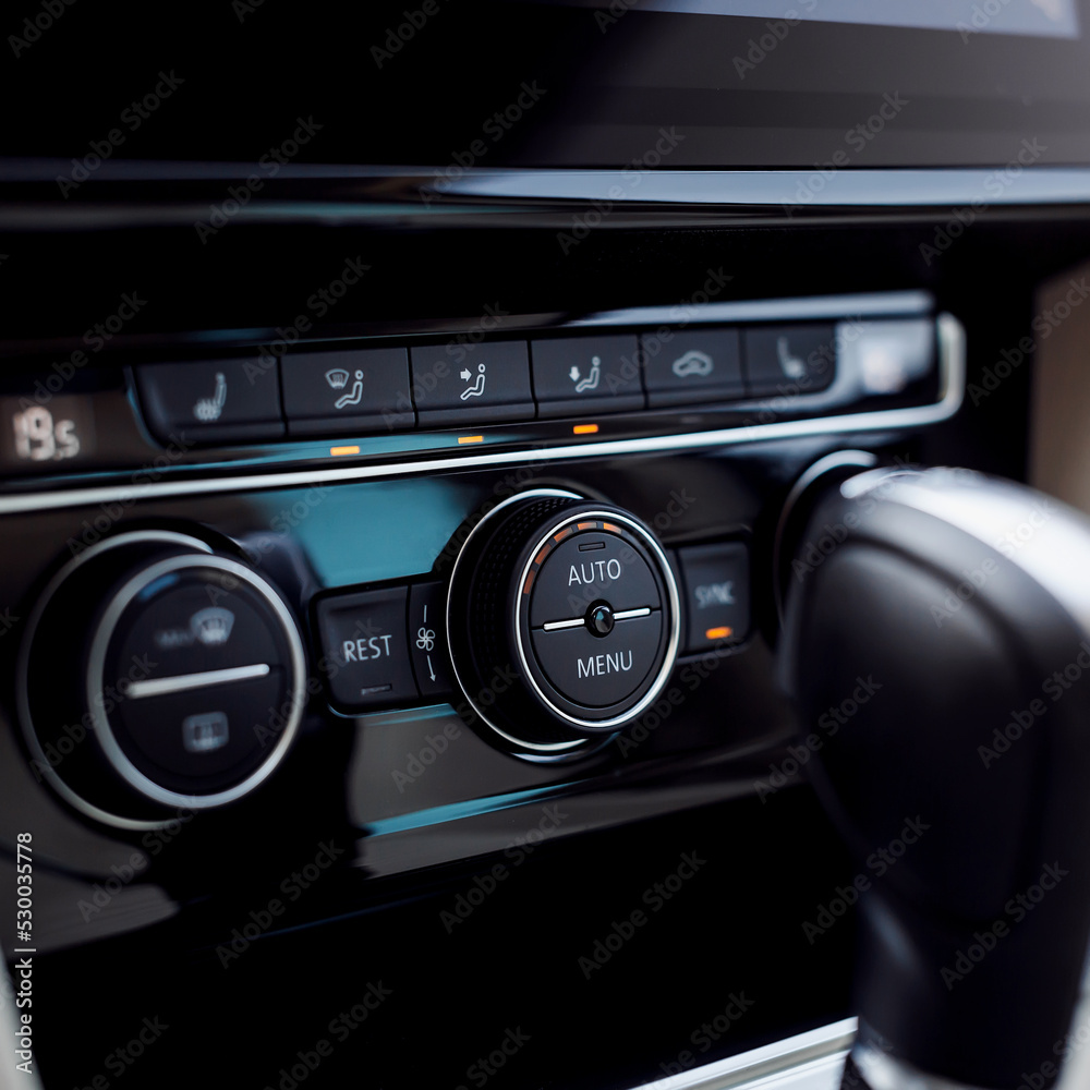 Wall mural climate control panel in a modern car.