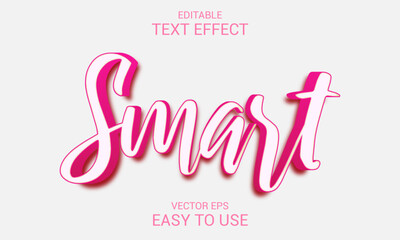 Smart editable 3d text effect template