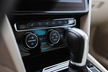 Obraz na płótnie Canvas Climate control panel in a modern car.