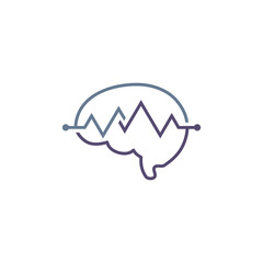 Pulse brain logo design symbol