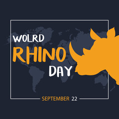 World Rhino Day. vector design.
