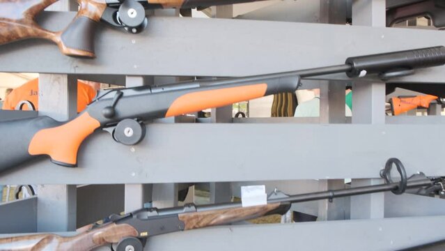 Hunting rifle in the guns section in Norway