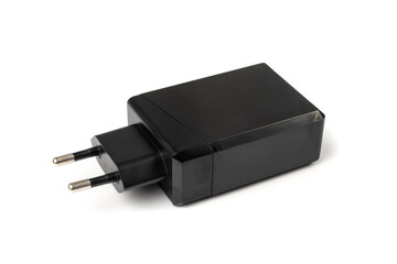 Usb Charger Plug, Black Europlug Type C Isolated