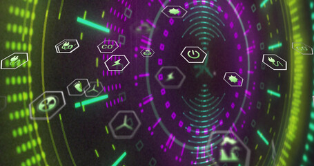 Image of ecology icons over scope scanning