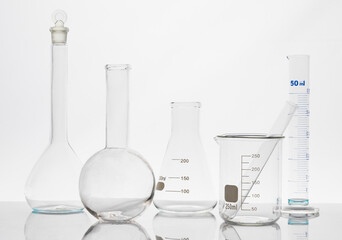 Photo of biochemistry glassware experiment