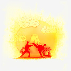 Karate occupations - abstraction artistic card
