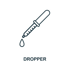 Dropper icon. Simple element from medical services collection. Filled monochrome Dropper icon for templates, infographics and banners
