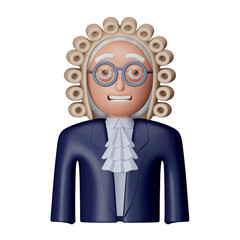 Judge 3d rendering isometric icon.