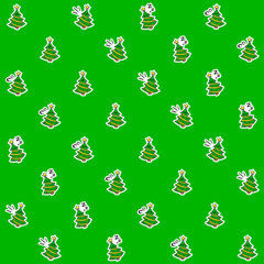 Hand Drawn Christmas Tree Seamless Pattern