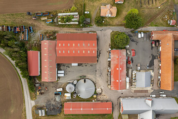 Aerial view of a biogas plant