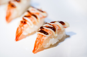 The delicious Japanese food sushi