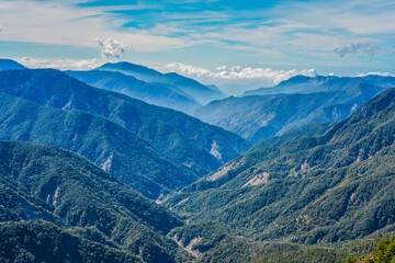Landscape View Of Yushan Mountains On The Trail To Mt. Jade Front Peak, Yushan National  Park,...