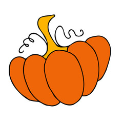 Cute autumn vector illustration, hand drawn pumpkins