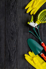 Set of garden accessories and tools. House gardening equipment