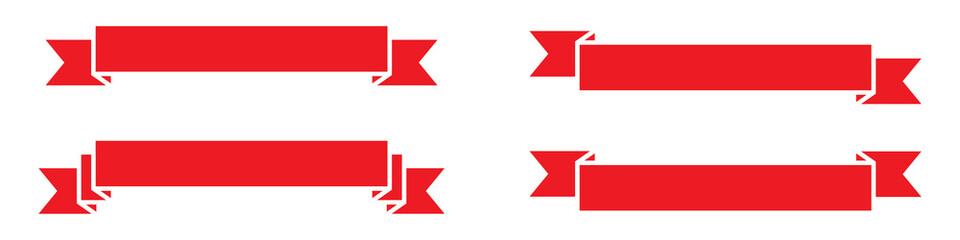 Fototapeta premium Ribbon banner icon. Template label decorative icon, vector illustration