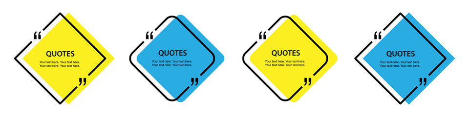 Quotes frame icon. Quotes template icon. Speech frame template, vector illustration