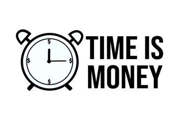 Fototapeta na wymiar Concept of time is money, vector illustration