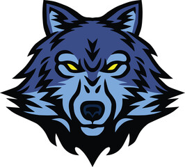 Wolf Head Logo Sports Mascot Design Icon Illustration
