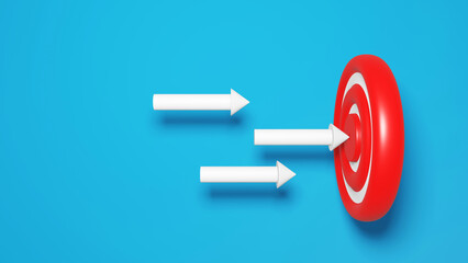 3D illustration Minimal  Target with Arrow. target icon marketing.