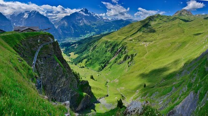 Fototapeta na wymiar First Cliff Walk, Grindelwald, Switzerland 