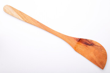 wooden spatula isolated on white background