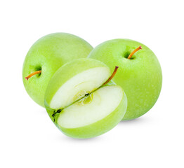 Fresh green apple isolated on white background