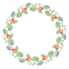 Watercolor floral frames. Bouquet of summer plants and flowers roses, peonies, leaves. For cards, design of invitations, stickers, wedding, valentine's day, birthday.