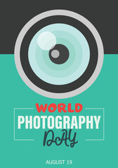 World Photo or Photography Day. August 19. Adobe Illustrator