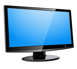 TV monitor isolated, flat screen lcd, plasma realistic 3D icon illustration.
