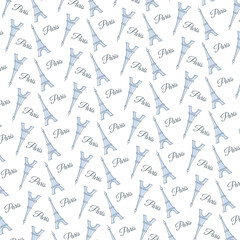 Paris print with the Eiffel tower. Vector illustration