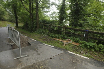 Path in the park under maintenance