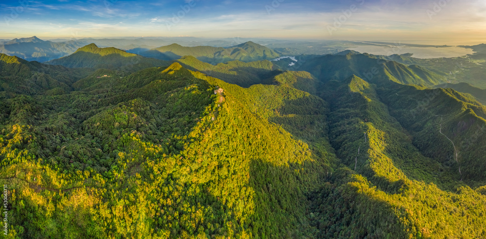 Wall mural beautiful landscape photography of hai vong dai view point, top of bach ma national park, hue, vietn