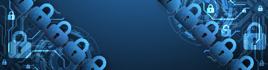 Data security Illustrates cyber data or information privacy idea. Color abstract  internet technology.