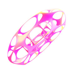 3d wireframe motion png shape. Futuristic pink gradient element for cover composition