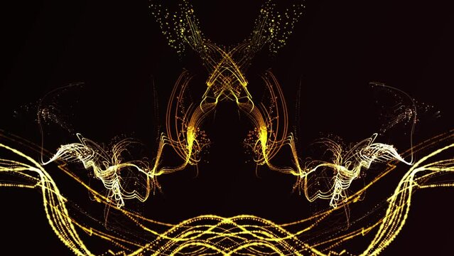Abstract Golden Glowing Particles grapic