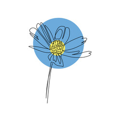 Vector illustration of flower in line art style