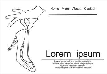 Women's shoes.Shoes Icon Vector. Emblem or logotype elements for shoemaker.