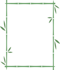 Fototapeta na wymiar シンプルな竹のフレーム　縦位置　グリーン