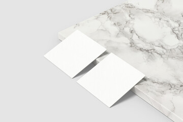 Blank the square business card  on the marble