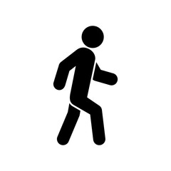 Fototapeta na wymiar Walk vector icon.Walking man sign flat vector isolated on white background. Man walking, activity, sport symbol for your web site design, logo, app, UI. Walking icon in trendy flat style.