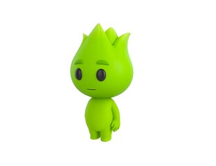 Fototapeta premium Nature Mascot character standing in 3d rendering.